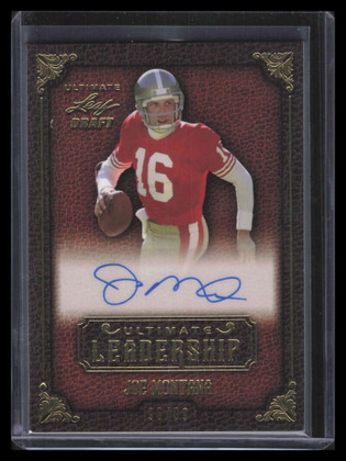 2022 Leaf Ultimate Draft Leadership Autographs Gold uljm1 Joe Montana Auto 96/99