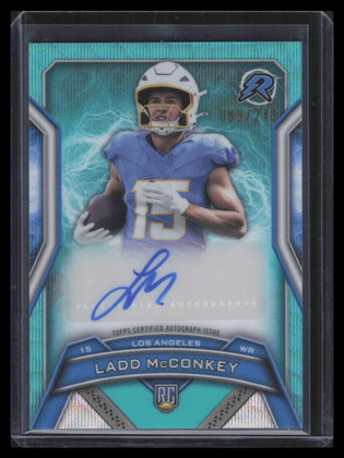 2024 Topps Resurgence Rookie Signatures Aqua Surge Ladd McConkey RC Auto 89/249