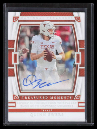 2023 Panini National Treasures Treasured Moments 5 Quinn Ewers Rookie Auto 9/39