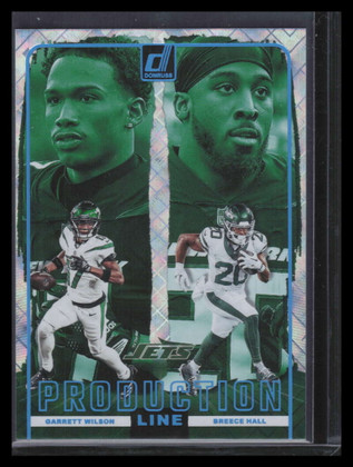 2024 Donruss Production Line Cosmic 18 Breece Hall Garrett Wilson 21/100