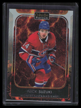 2021-22 O-Pee-Chee Platinum Hot Magma 82 Nick Suzuki 33/499
