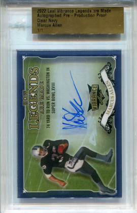 2022 Leaf Vibrance Legeds are Made Pre-Production Proof Marcus Allen Auto 1/1