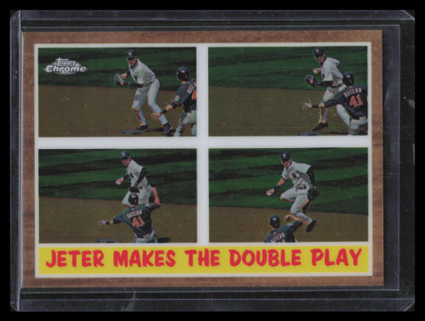 2011 Topps Heritage Chrome c105 Derek Jeter Makes the Double Play 1425/1962