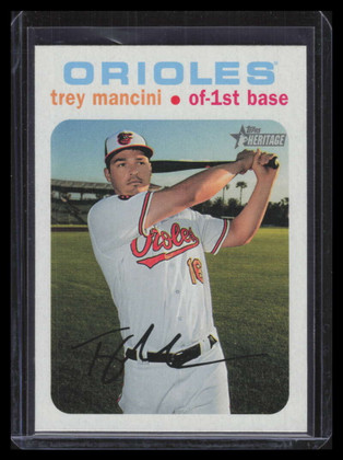 2020 Topps Heritage White Border 346 Trey Mancini /50