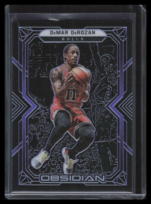 2021-22 Panini Obsidian Electric Etch Purple 41 DeMar DeRozan 18/99