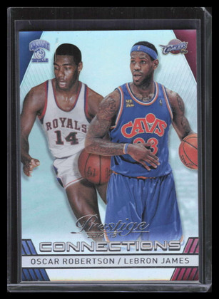 2014-15 Prestige Premium Connections 16 Oscar Robertson LeBron James