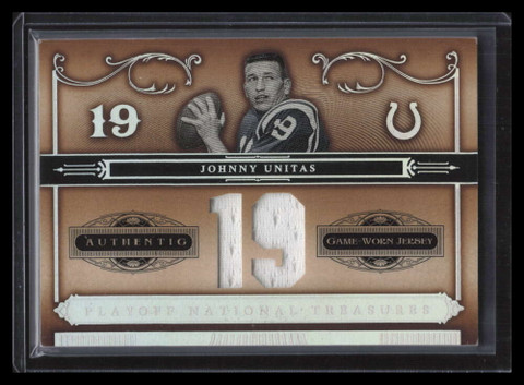 2006 Playoff National Treasures Material Numbers 76 Johnny Unitas Jersey Sample