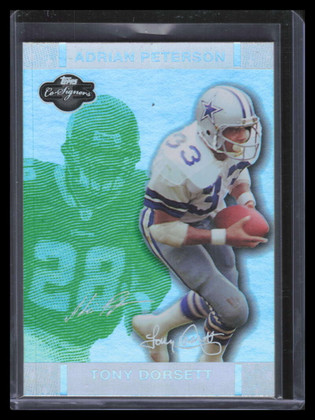 2007 Topps Co-Signers Holosilver Green 48b Dorsett Adrian Peterson Rookie 16/75
