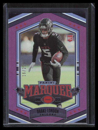 2022 Panini Chronicles Marquee Purple 44 Drake London Rookie 16/25