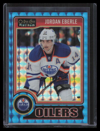 2014-15 O-Pee-Chee Platinum Blue Cubes Refractor 136 Jordan Eberle 25/65