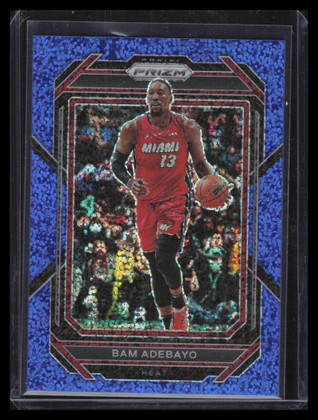 2022-23 Panini Prizm Prizms Blue Sparkle Refractor 155 Bam Adebayo 68/144