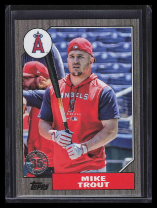 2022 Topps Update '87 Topps Black 87tbu1 Mike Trout 111/299