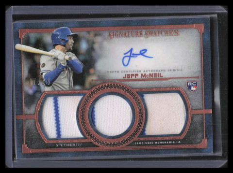 2019 Topps Museum Signature Swatches Jeff McNeil Rookie Triple Jersey Auto 7/25