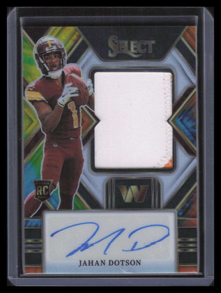 2022 Select Jumbo Signature Swatches Tie Dye 10 Jahan Dotson RC Patch Auto 21/25