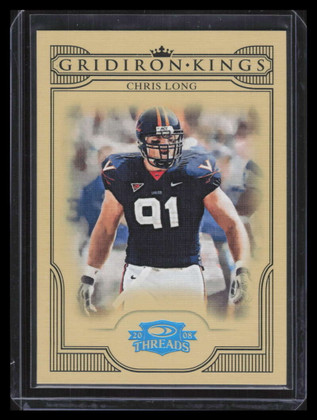 2008 Donruss Threads College Gridiron Kings Platinum 7 Chris Long Rookie 6/25