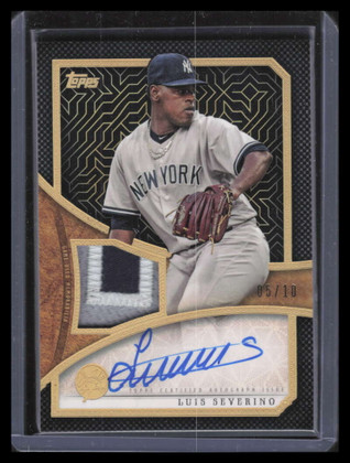 2019 Topps Reverence Patch Autographs TRAPLS Luis Severino Patch Auto 5/10