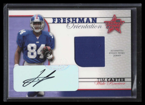 2002 Rookies Stars Freshman Orientation Autographs Tim Carter Jersey Auto 25/25