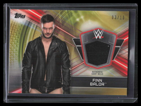 2019 Topps WWE Road to WrestleMania Shirt Relics Gold SRFB Finn Balor Shirt 3/10