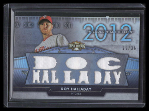 2012 Topps Triple Threads Flashback Relics Roy Halladay Dual Sided Jersey 29/36