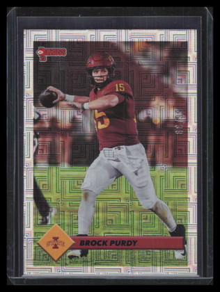 2023 Panini Chronicles Draft Picks Donruss Retro Blue 13 Brock Purdy 66/99