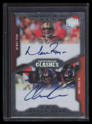 2008 UD Draft Autographs 248 Chris Long Matt Ryan Rookie Dual Auto 7/25 READ