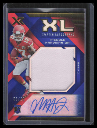 2019 Panini XR XL Swatch Autographs 8 Mecole Hardman Jr. Rookie Jersey Auto 6/20