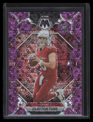 2023 Panini Mosaic No Huddle Purple Refractor 302 Clayton Tune Rookie 45/50