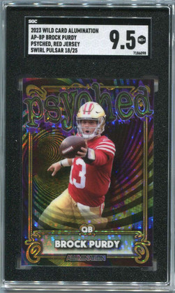 2023 Wild Card Alumination Psyched Swirl Pulsar Brock Purdy 18/25 SGC 9.5 MT+
