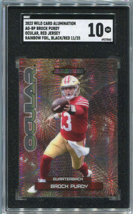 2023 Wild Card Alumination Ocular Black Red Rainbow Brock Purdy 11/25 SGC 10 GM