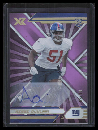2021 Panini XR Autographs Purple 138 Azeez Ojulari Rookie Auto 9/10