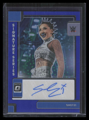 2023 Panini Chronicles WWE Donruss Optic Signature Series Blue Shotzi Auto 5/49
