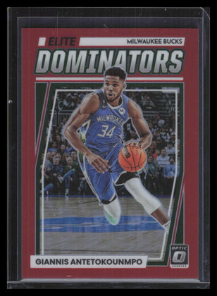 2022-23 Donruss Optic Elite Dominaotrs Red 21 Giannis Antetokounmpo 20/99