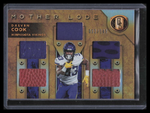 2019 Panini Gold Standard Mother Lode 16 Dalvin Cook 5 Ball Glove Jersey 52/149