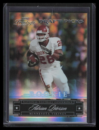 2007 Playoff Prestige Draft Picks Light Blue 155 Adrian Peterson Rookie 20/999