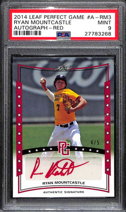 2014 Leaf Perfect Game Showcase Autographs Ryan Mountcastle RC Auto 4/5 PSA 9