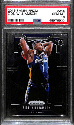 2019-20 Panini Prizm 248 Zion Williamson Rookie PSA 10 GEM MT
