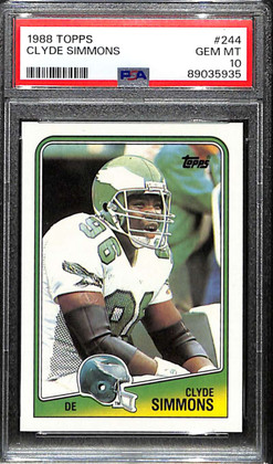 1988 Topps 244 Clyde Simmons Rookie PSA 10 GEM MT