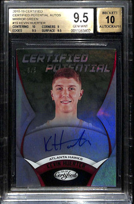 2018-19 Certified Potential Autographs Kevin Huerter Rookie Auto 5/5 BGS 9.5 10