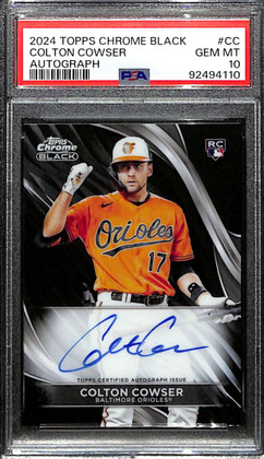 2024 Topps Chrome Black Autographs CBACC Colton Cowser Rookie Auto PSA 10 GEM MT