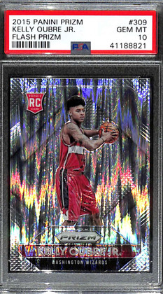 2015-16 Panini Prizm Prizms Flash Refractor 309 Kelly Oubre Jr. Rookie PSA 10