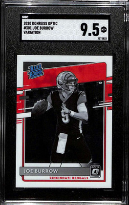 2020 Donruss Optic Rated Rookies Variation 301 Joe Burrow Rookie SGC 9.5 MT+