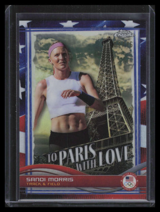 2024 Topps Chrome Olympics To Paris with Love Flag Refractor Sandi Morris 2/76