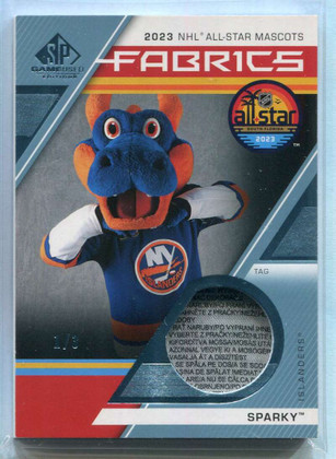 2023-24 SP Game Used '23 All Star Mascot Fabrics Sparky Laundry Tag Patch 1/3
