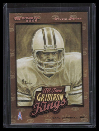 2002 Donruss All-Time Gridiron Kings Studio at3 Earl Campbell 232/250