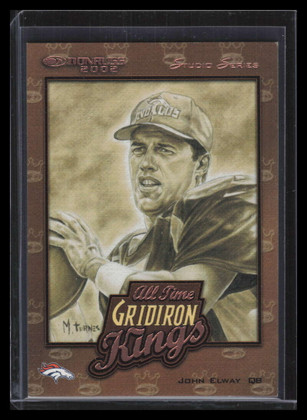 2002 Donruss All-Time Gridiron Kings Studio at4 John Elway 76/250