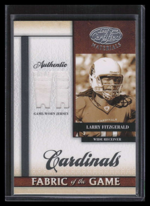 2008 Leaf Certified Fabric of Game Position 107 Larry Fitzgerald Jersey 30/50