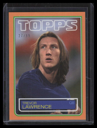 2021 Topps X Lawrence Orange 22 Trevor Lawrence 1983 Topps Football Rookie 27/99