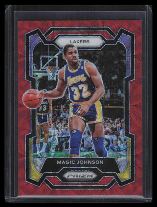 2023-24 Panini Prizm Prizms Choice Red Refractor 185 Magic Johnson 34/88