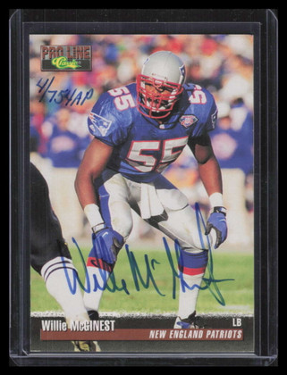 1995 Pro Line Autographs 82c Willie McGinest Auto 4/754 AP