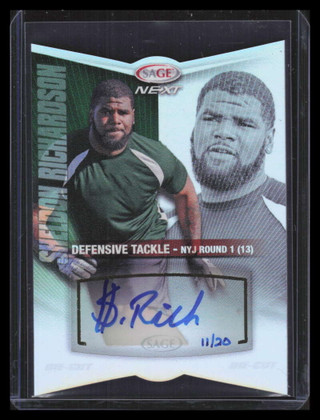 2013 SAGE Next Acetate Die Cut 37 Sheldon Richardson Rookie Auto 11/20